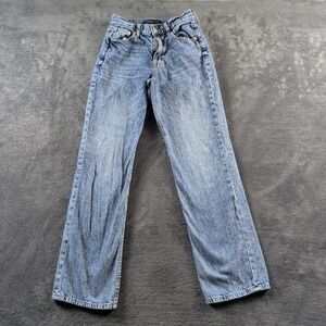 Aeropostale Size 00 Jeans 90s Baggy Fit Straight High Rise Stone Wash